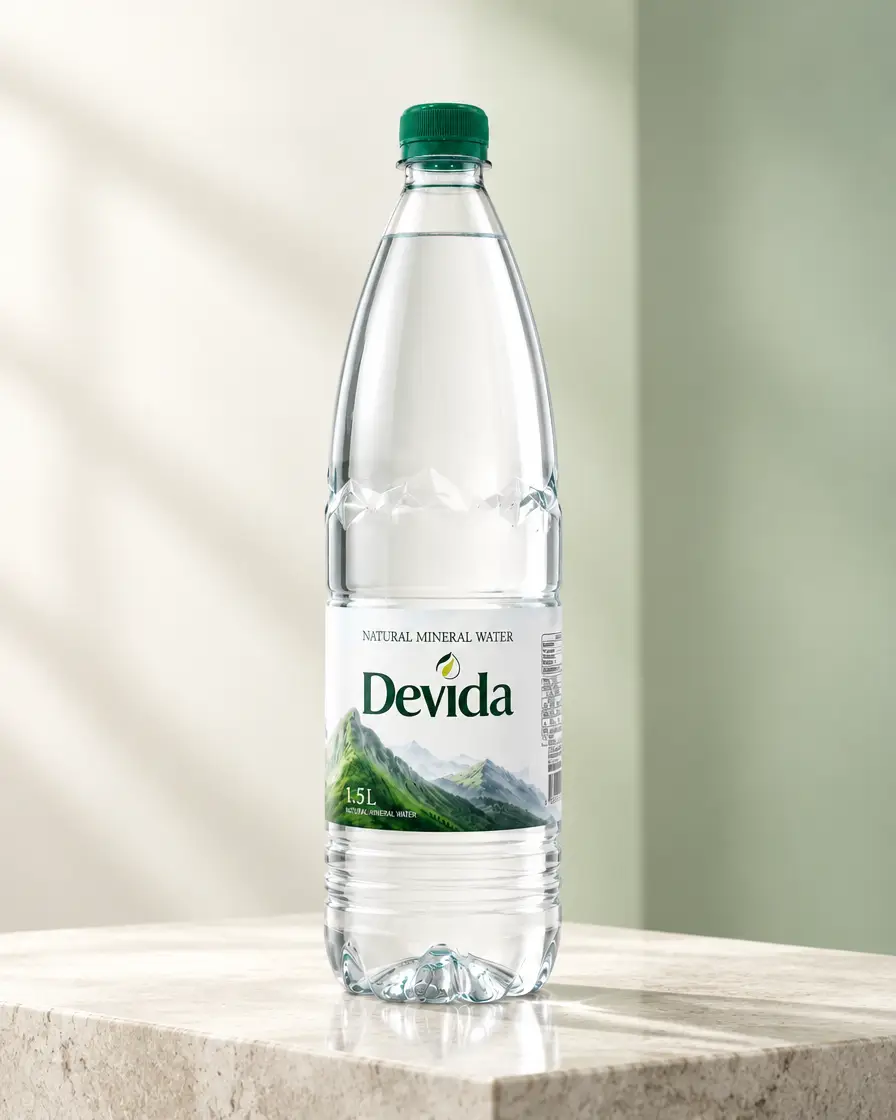 DEVIDA Natural Mineral Water 1.5 L premium product presentation