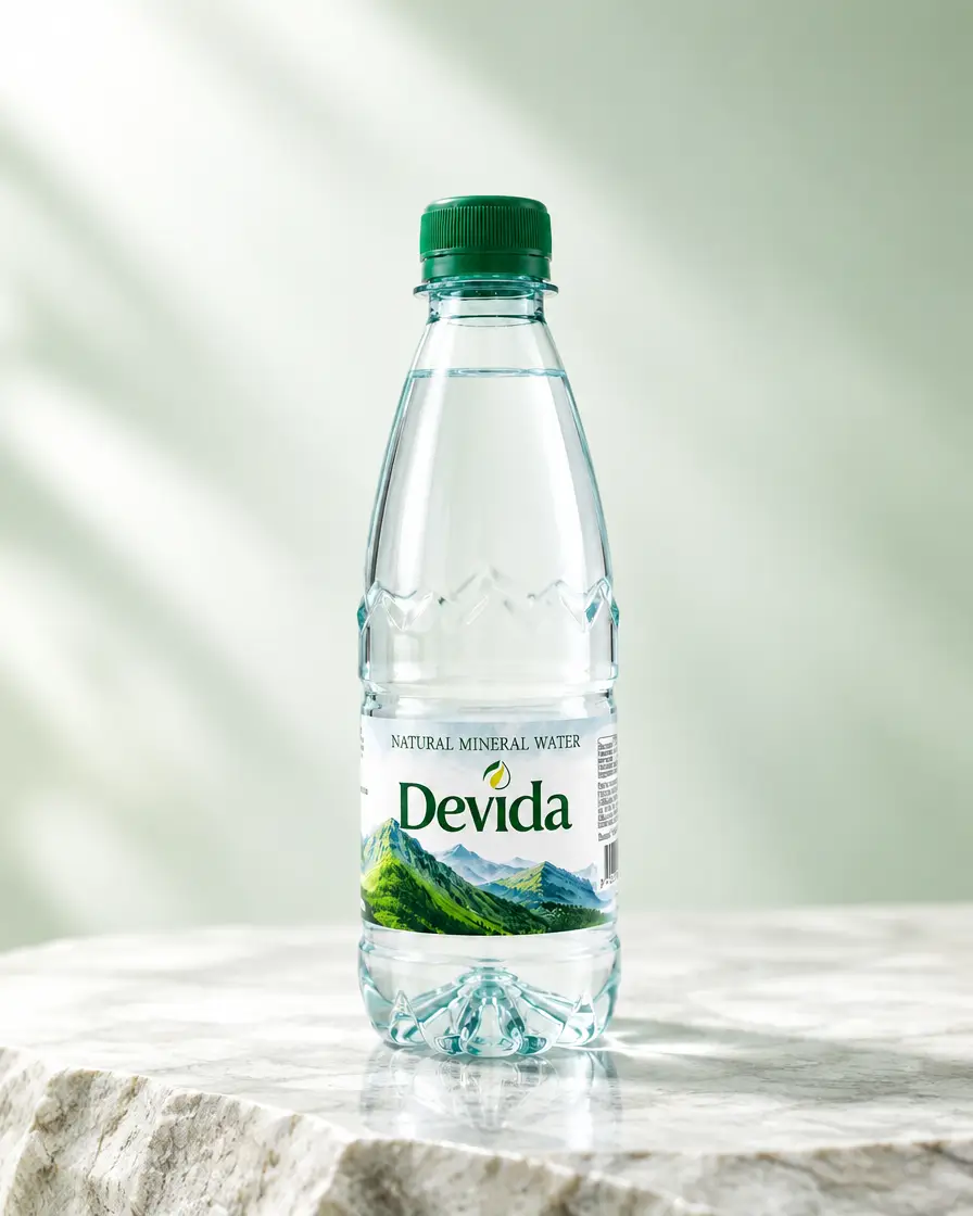 DEVIDA Natural Mineral Water 350 ml premium product presentation