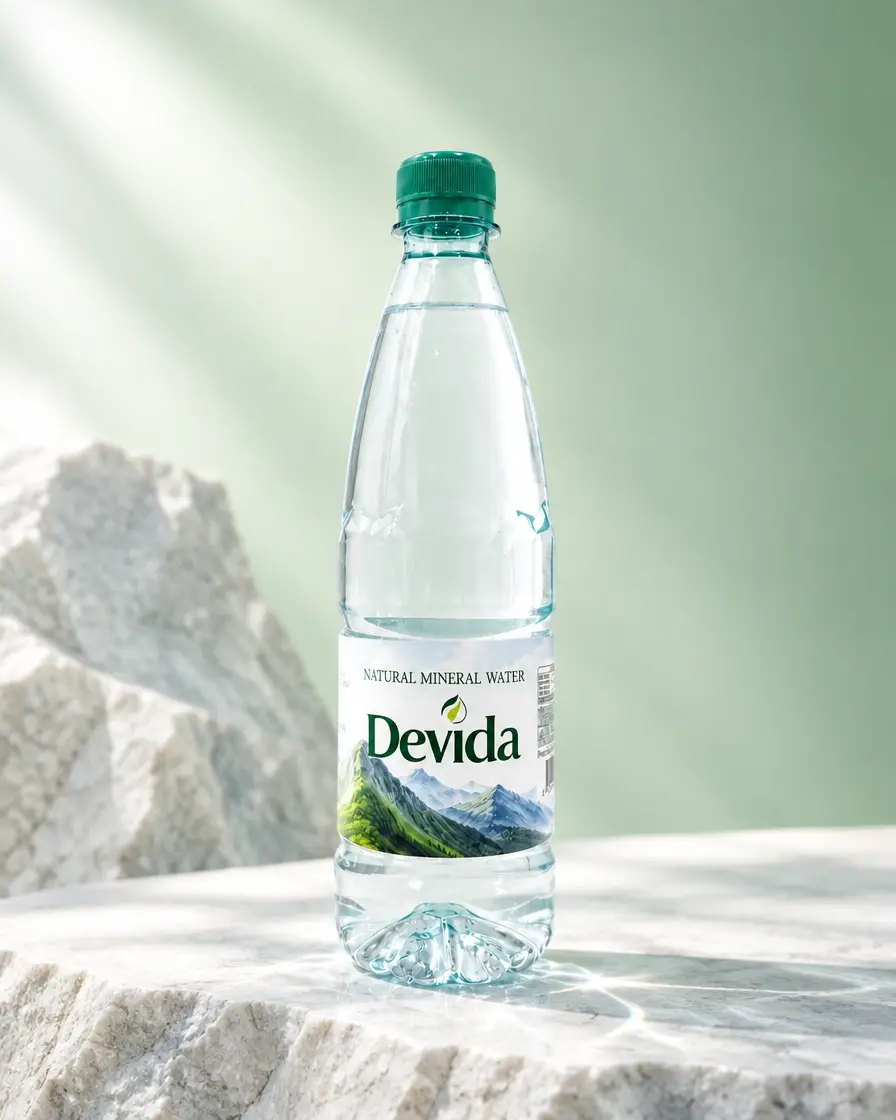 DEVIDA Natural Mineral Water 600 ml premium product presentation